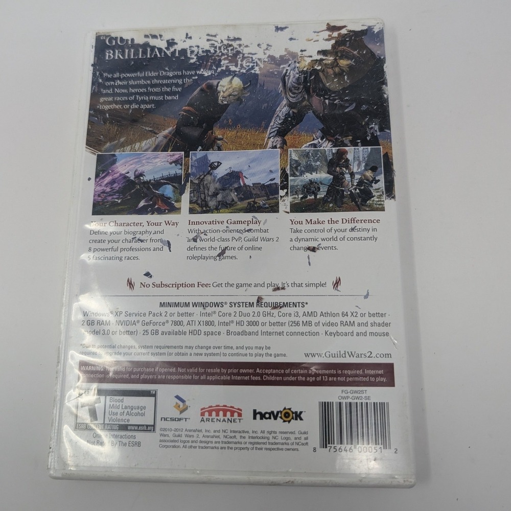 Guild Wars 2 PC Game DVD-ROM ArenaNet 2-Disc Set with Manual and Serial Code - Picture 3 of 11